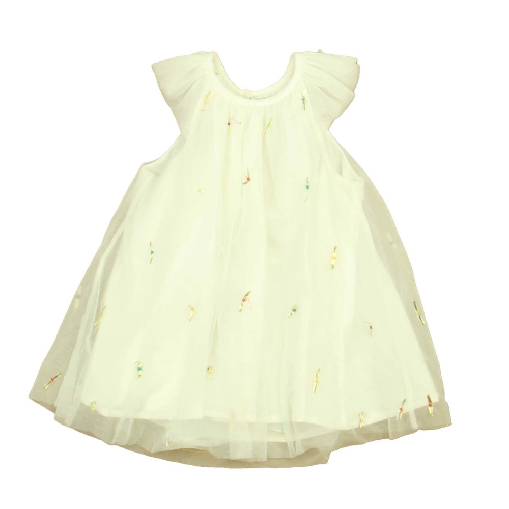 Velveteen Girls White | Gold Flecks Dress size: 18 Months